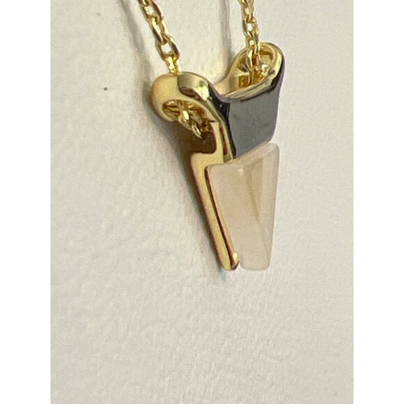 Uncommon James Gold Tone Necklace Triangle Pendant Delicate 16" + 3.5" NWT - Picture 3 of 6